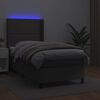 vidaXL Boxspring posteľ s matracom a LED siv&aacute; 100x200 cm umel&aacute; koža