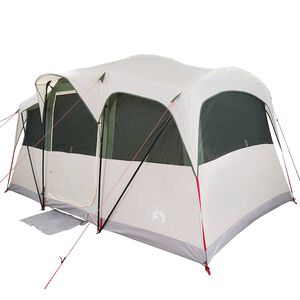 vidaXL Rodinn&yacute; stan 435 x 255 x 216 cm Polyester a oceľ Biela a zelen&aacute;