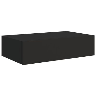 vidaXL Nástenná zásuvková polica čierna 40x23,5x10 cm MDF
