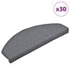 vidaXL Schodov&eacute; rohože 30 ks 65x24x4 cm svetlosiv&eacute; a modr&eacute; polkruhov&eacute; veľk&eacute;