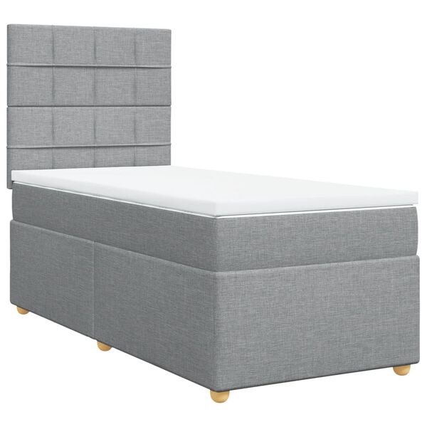 vidaXL Boxspring posteľ s matracom bledosiv&yacute; 100x200 cm l&aacute;tka