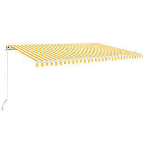 vidaXL Automaticky zaťahovacia mark&iacute;za 500x350 cm žlt&aacute; a biela