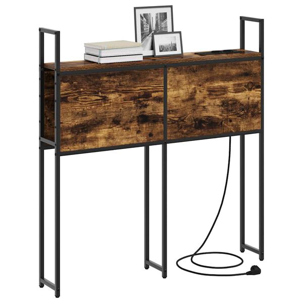 vidaXL &Uacute;ložn&aacute; čelľadka s nab&iacute;jacou stanicou Tmav&yacute; dub 78 x 15 x 98 cm