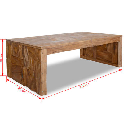 vidaXL Konferenčný stolík, recyklované tíkové drevo 110x60x38 cm
