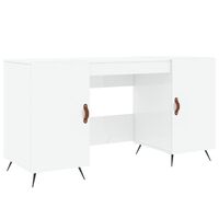 vidaXL Stôl lesklý biely 140x50x75 cm spracované drevo