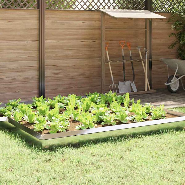 vidaXL Slim&aacute;kov&aacute; ohrada 16 pcs Strieborn&aacute; 100 x 3,5 x 25 cm