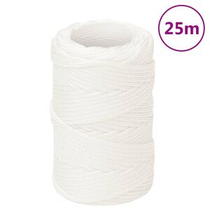 vidaXL Lodn&eacute; lano biele 2 mm 25 m polypropyl&eacute;n