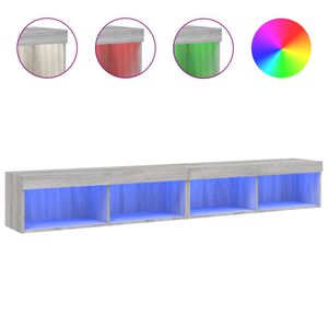 vidaXL TV skrinky s LED svetlami 2 ks siv&eacute; sonoma 100x30x30 cm
