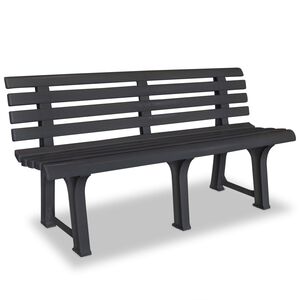 vidaXL Z&aacute;hradn&aacute; lavička 145,5 cm, plast, antracitov&aacute;