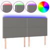 vidaXL Čelo postele s LED tmavosiv&eacute; 160x5x118/128 cm l&aacute;tka