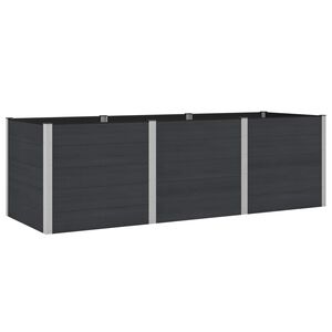 vidaXL Vyv&yacute;&scaron;en&yacute; z&aacute;hradn&yacute; z&aacute;hon Čierna 300 x 100 x 91 cm WPC a hlin&iacute;k