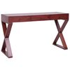 vidaXL Poč&iacute;tačov&yacute; st&ocirc;l hned&yacute; 132x47x77 cm mas&iacute;vne mahag&oacute;nov&eacute; drevo