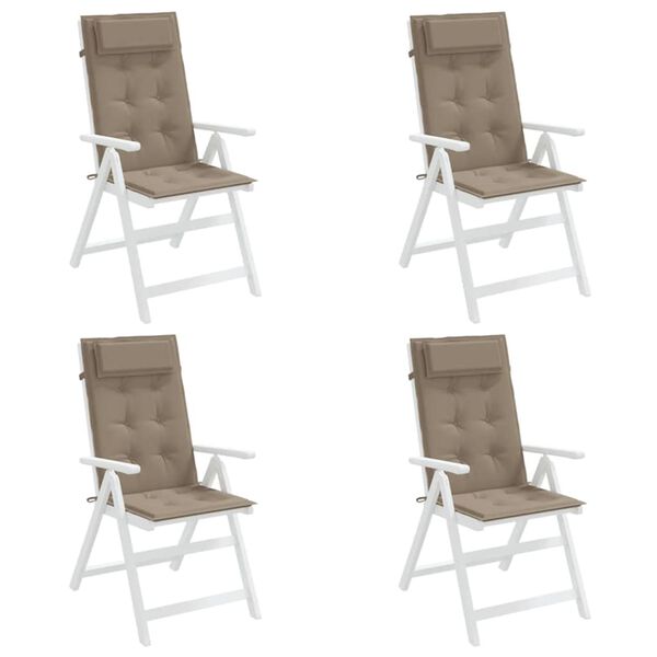 vidaXL Podu&scaron;ky na stoličky s vysok&yacute;m operadlom 4 ks sivohned&eacute; l&aacute;tka