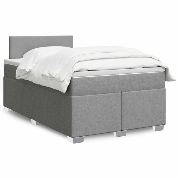 vidaXL Boxspring posteľ s matracom bledosiv&aacute; 120x190 cm l&aacute;tka