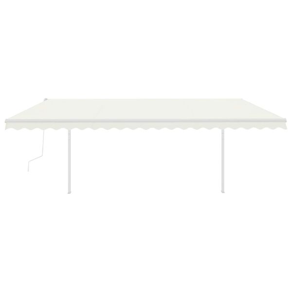 vidaXL Automaticky zaťahovacia mark&iacute;za so stĺpikmi 5x3 m kr&eacute;mov&aacute;