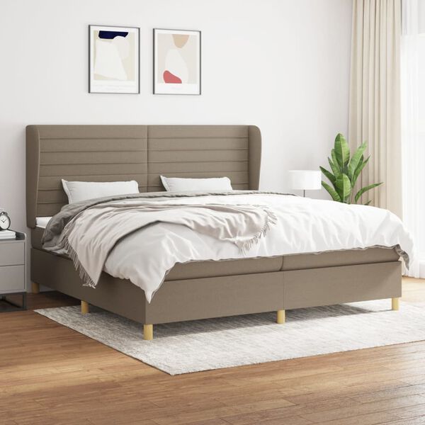 vidaXL Boxspring posteľ s matracom sivohned&yacute; 200x200 cm l&aacute;tka