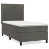 vidaXL Posteľn&yacute; r&aacute;m boxspring s matracom tmavosiv&yacute; 90x190 cm zamat