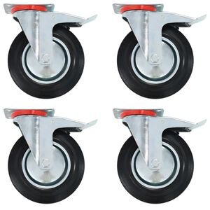 vidaXL Otočn&eacute; kolieska s dvojitou brzdou 4 ks, 200 mm