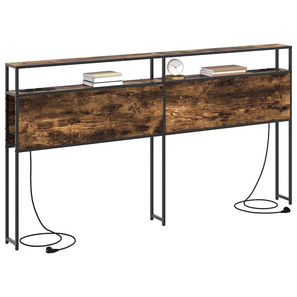 vidaXL Úložné čelo s poličkou Tmavý dub 180 cm Kompozitné drevo