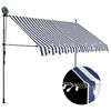 vidaXL Ručne zaťahovacia mark&iacute;za s LED 300 cm, modro biela