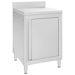 vidaXL Gastro pracovn&yacute; st&ocirc;l so skrinkou 60x60x96 cm nehrdzavej&uacute;ca oceľ