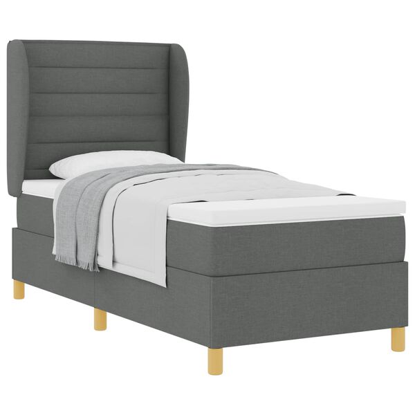 vidaXL Boxspring posteľ s matracom tmavo&scaron;ed&aacute; 90x190 cm Tmavo &scaron;ed&aacute;
