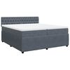 vidaXL Posteľný rám boxspring s matracom tmavosivý 200x200 cm zamat