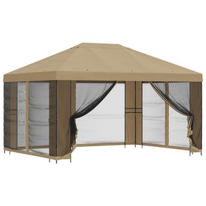 vidaXL Z&aacute;hradn&yacute; alt&aacute;nok so bočn&yacute;mi stenami 4 &times; 3 m B&eacute;žov&aacute;