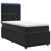 vidaXL LED boxspring posteľ s matracom Čierna 80 x 200 cm Zamat