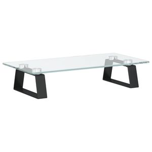 vidaXL Stojan na monitor čierny 40x20x8 cm tvrden&eacute; sklo a kov