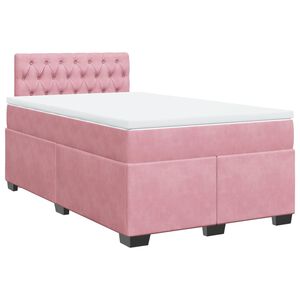 vidaXL Boxspring posteľ s matracom, ružov&aacute; 120x190 cm, zamat