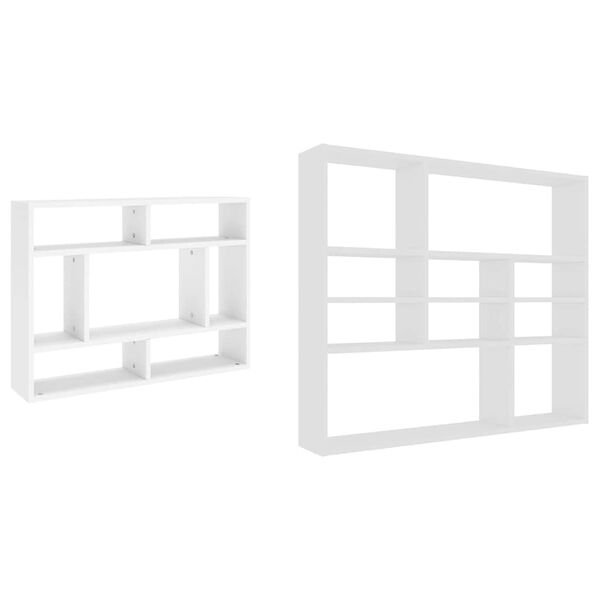 vidaXL Nástenná polica, biela 75x16x55 cm, kompozitné drevo