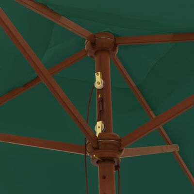 vidaXL Záhradný slnečník s drevenou tyčou zelený 198x198x231 cm