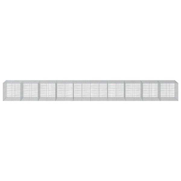 vidaXL Gabiónový kôš s krytom 1000x100x100 cm pozinkované železo