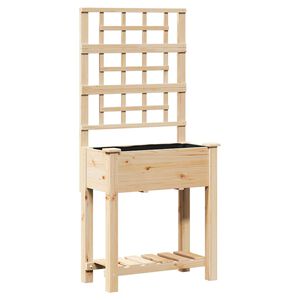 vidaXL Záhradný kvetináč Béžová 71 x 38 x 152 cm Pevné jedlové drevo