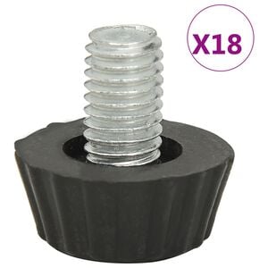 vidaXL Nastaviteľn&eacute; n&aacute;bytkov&eacute; nohy M8 18 ks čierne
