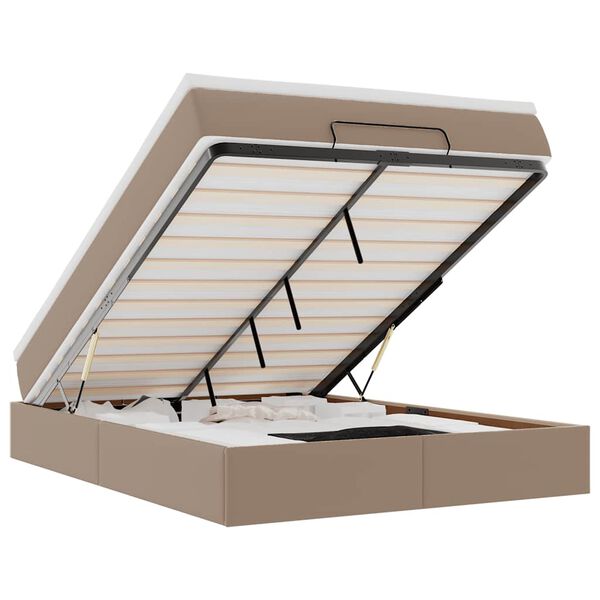 vidaXL Osmanský posteľ s matracom, kapučínový 140x190cm, umelá koža