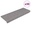 vidaXL Samolepiace nášľapy na schody Sisal 30 ks 65x21x4 cm strieborné