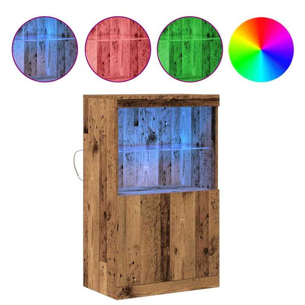 vidaXL LED komoda Hned&aacute; 60 x 37 x 100 cm Kompozitn&eacute; drevo