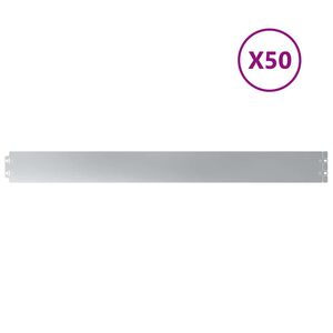 vidaXL Obrubn&iacute;k tr&aacute;vnika 50 ks 10 x 103 cm Pozinkovan&aacute; oceľ Strieborn&aacute;