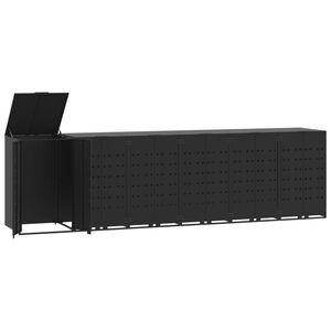 vidaXL &Uacute;ložisko na 6 ko&scaron;e na kolieskach čierne 414x79x117 cm oceľ