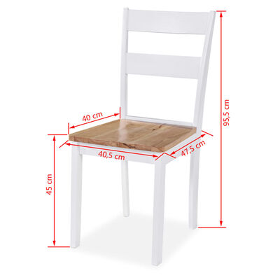 vidaXL Jedálenské stoličky 6 ks, biele, kaučukový masív