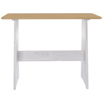 vidaXL Jedálenský stôl s lavicou,medovo hnedý a biely,borovicový masív