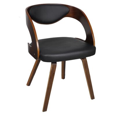 vidaXL Jedálenské stoličky 4 ks, hnedé, ohýbané drevo a umelá koža
