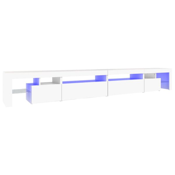 vidaXL TV skrinka s LED svetlami biela 290x36,5x40 cm