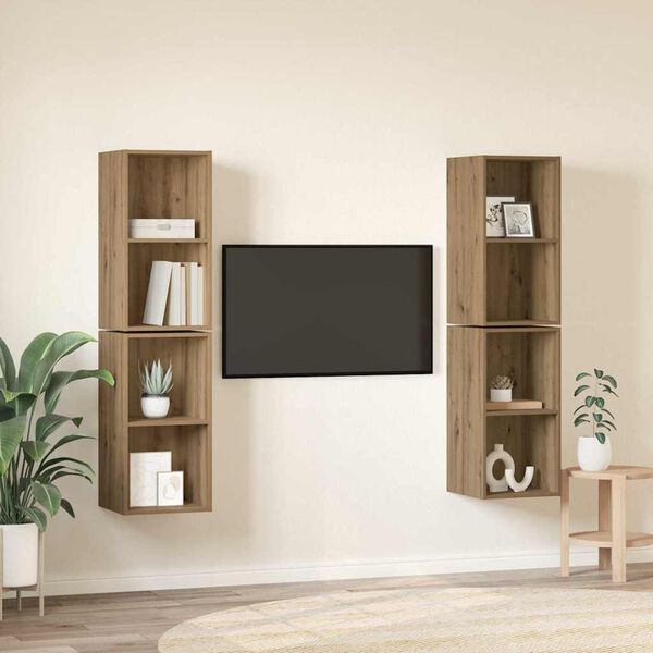 vidaXL Zostava TV skriniek 4 pcs Remeseln&yacute; dub 37 x 37 x 72 cm