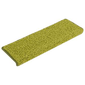vidaXL Schodov&eacute; rohože 15 ks 65x21x4 cm zelen&eacute; s obdĺžnikov&yacute;m okrajom