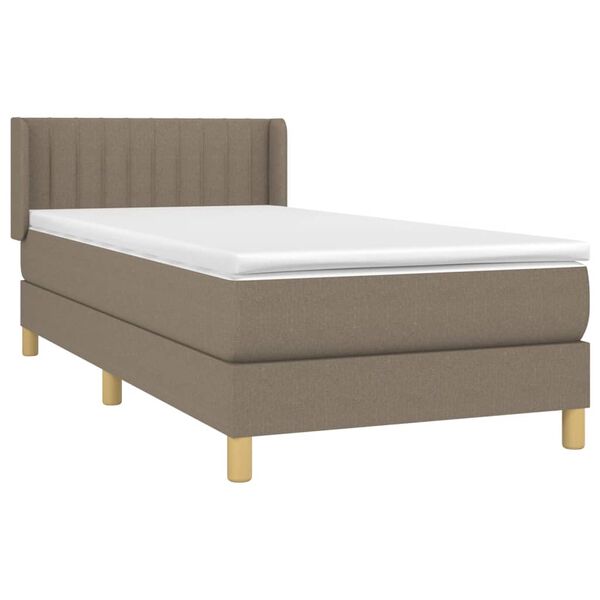 vidaXL Posteľn&yacute; r&aacute;m boxspring s matracom sivohned&yacute; 90x190 cm l&aacute;tka