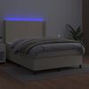 vidaXL Boxspring posteľ s matracom a LED kr&eacute;mov&aacute; 140x190 cm umel&aacute; koža