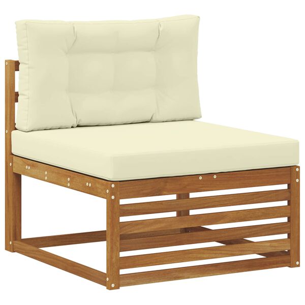 vidaXL S&uacute;pravy pohoviek 8 pcs Pr&iacute;rodn&aacute; a kr&eacute;mov&aacute; Pevn&eacute; ak&aacute;ciov&eacute; drevo